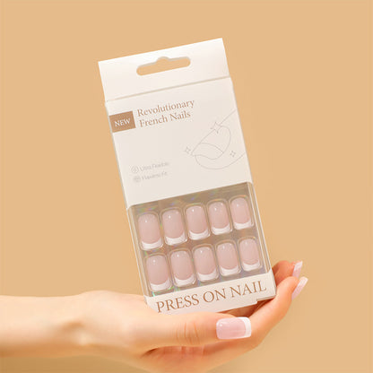 Super Natural Basic French Manicure- Square