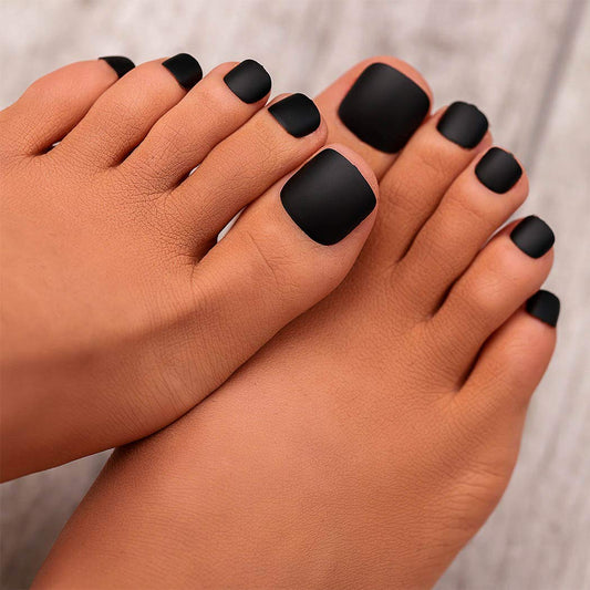 [Clearance]- Matte Toe Nails- Black- JTZ-145