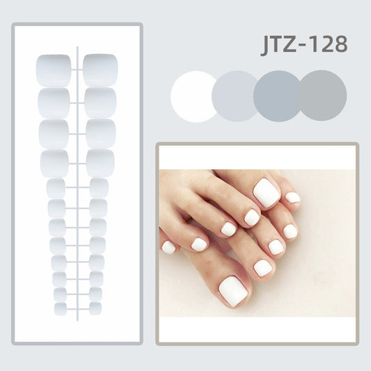 [Clearance]- Glossy Toe Nails- White- JTZ128