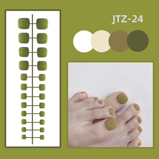 [Clearance]- Glossy Toe Nails- Light Green- JTZ24