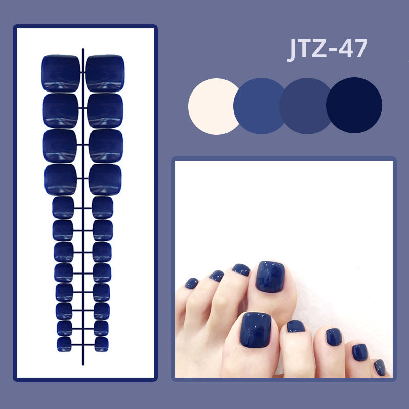 [Clearance]- Glossy Toe Nails- Blue- JTZ47