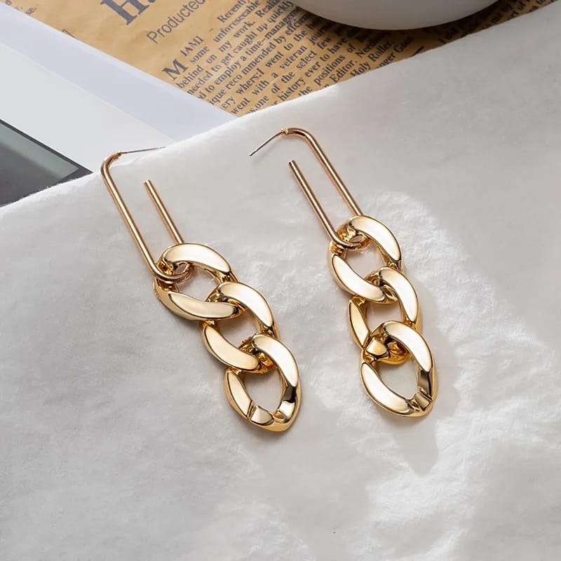 [Clearance] Golden Acrylic Chain Earring